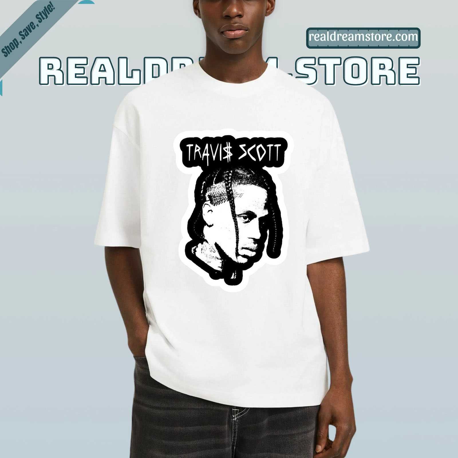 Travis Scott Black & White Face Tshirt - Astroworld Vintage Light Color Tee Travis Scott Black & White Face Tshirt - Astroworld Vintage Light Color Tee